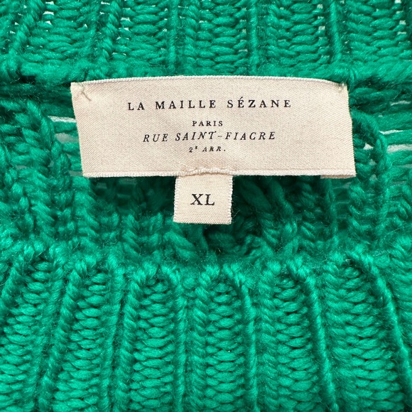 Sézane Bright Green Cable Knit Sweater - Picture 4 of 7